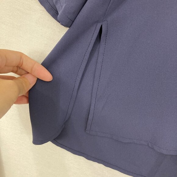 New Nic + Zoe Large Pintuck Tie Front Relaxed Flowy Popover Blouse Office Career - Picture 7 of 11